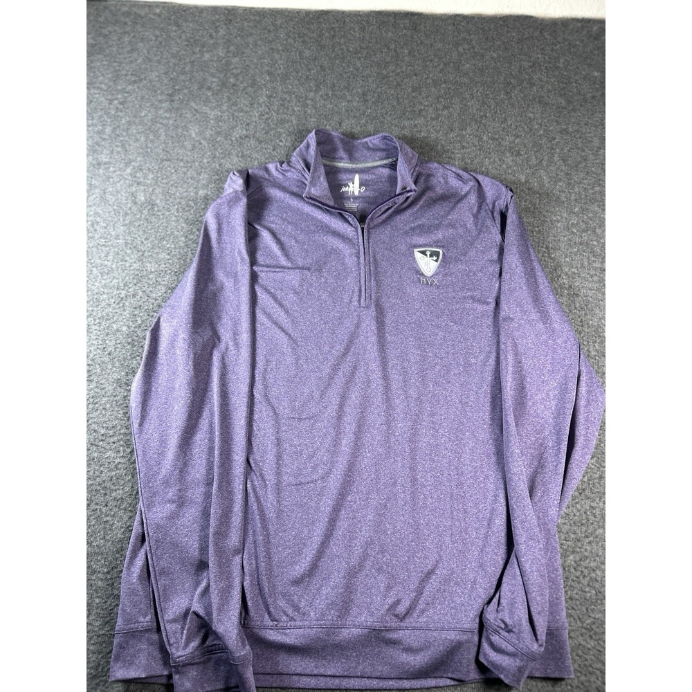 Johnnie O Shirt Mens Large Purple 1/4 Zip Stretch Golf Cross Logo - Picture 3 of 6